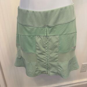 Lucky in Love Women's Tech Long Sprint Mesh Skirt Tennis Zip Front XL NWOT
